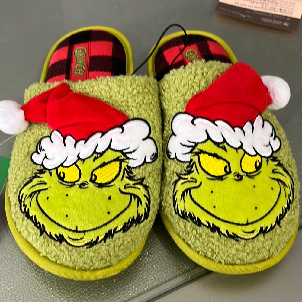Dr. Seuss Grinch Green and Red Kids Slippers